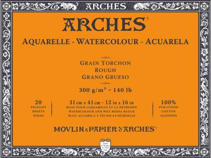 Arches Aquarelle Skicák v lepené vazbě 31 x 41 cm, 300g, 20 listů, RG