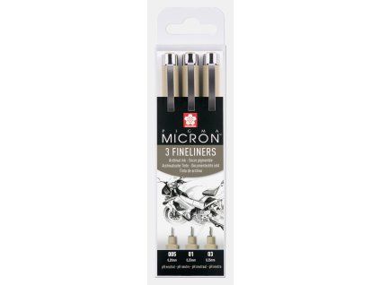 Sakura Pigma Micron Fineliners Sada 3 technických fixů (005, 01, 03)