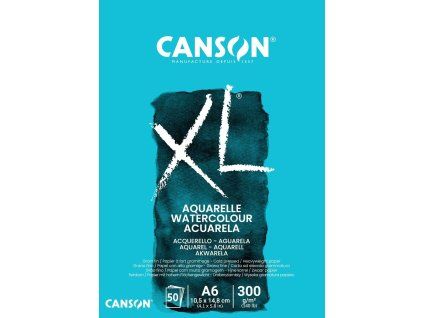 Skicák Canson XL Aquarelle v lepené vazbě A6, Cold Pressed, 300 g/m², 50 listů