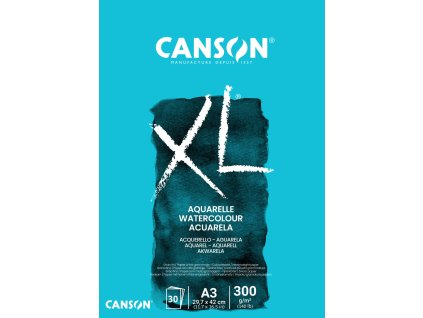 Canson XL Aquarelle Skicák v lepené vazbě A3 CP, 300g, 30 listů
