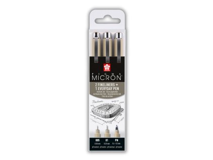 Sakura Pigma Micron Fineliners Sada 3 technických fixů (005, 01, PN)