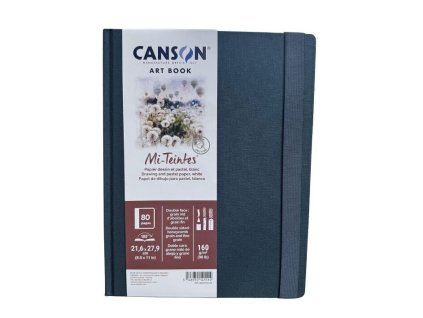 Art Book Canson Mi Teintes v pevné vazbě, 21,6 x 27,9 cm, 160g, 80 listů