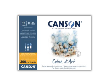 Canson Coton d'Art v lepené vazbě 23 x 31 cm CP, 300g, 12 listů