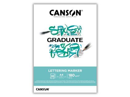 Skicár Canson Graduate Lettering Marker v lepenej väzbe A4, 180 g/m², 20 listov