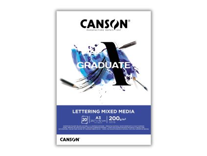 Canson Graduate Lettering Mixed Media Skicák v lepené vazbě A3, 200g, 20 listů