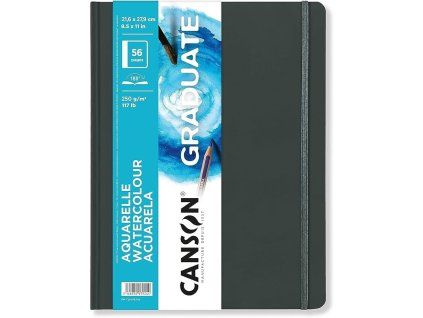 Skicák Canson Graduate Watercolour Book v pevné vazbě 21,6 x 27,9 cm, 250 g/m², 28 listů