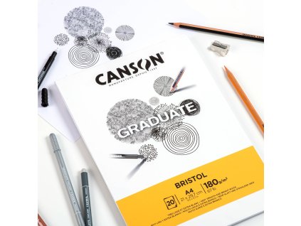 Canson Graduate Bristol Skicák v lepené vazbě A4, 180g, 20 listů