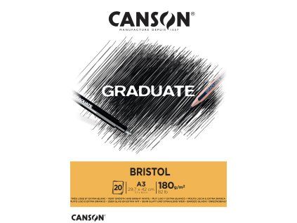 Skicár Canson Graduate Bristol v lepenej väzbe A3, 180 g/m², 20 listov