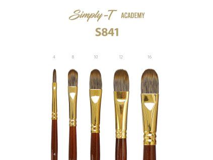 Štětec Simply-T Academy S841 - Filbert, krátká rukojeť
