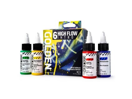 Sada akrylových barev Golden High Flow Intro Set 6 x 30 ml