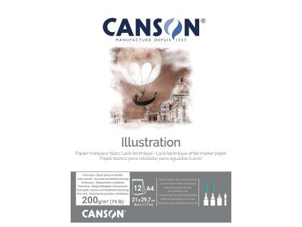 Skicár Canson Illustration v lepenej väzbe A4, 200 g/m², 12 listov