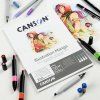 Skicák Canson Illustration Manga v lepené vazbě A4, 250 g/m², 12 listů
