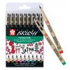 Sakura Pigma Brush Sada 9 ks barevných brush penů