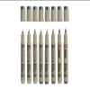 Sakura Pigma Micron Fineliners Sada 6 šedých technických fixů + 2 Brush Peny 2
