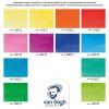 Cestovní sada akvarelových barev Van Gogh 12 půlpánviček, Vibrant Colours